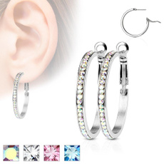 Steel, Earring, Jewelry, Crystal