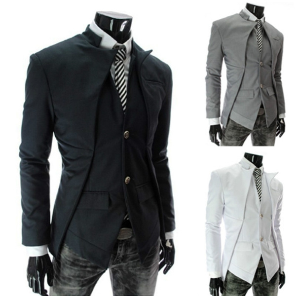 Asymmetrical suit outlet jacket