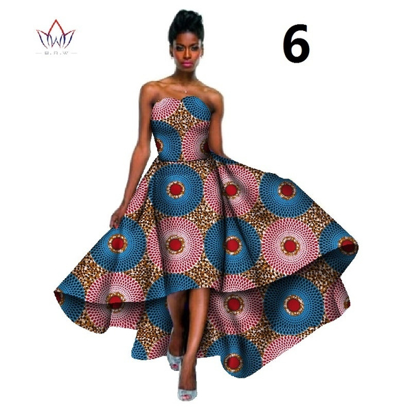 Fashion Design African Wax Print Dresses for Women Bazin Riche Plus Size  6xl Africa Sexy Long Dress WY598