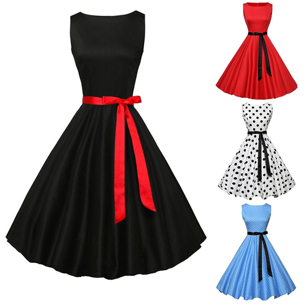 Womens Dresses Party Dresses 1950s Vintage Dresses Swing Stretchy Dresses |  Wish