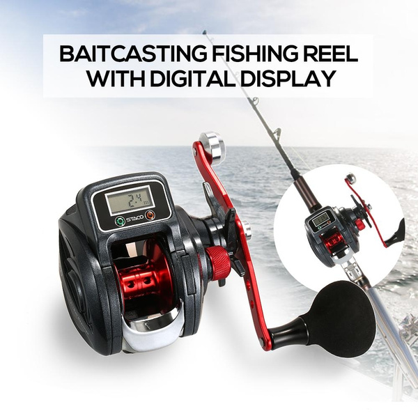 Trolling Fishing Rod Low Profile Linecounter Reel 6.3:1 13+1 Ball Bearing  Bait Casting Reel Baitcast Fishing Reel Tackle with Digital Display Fishing