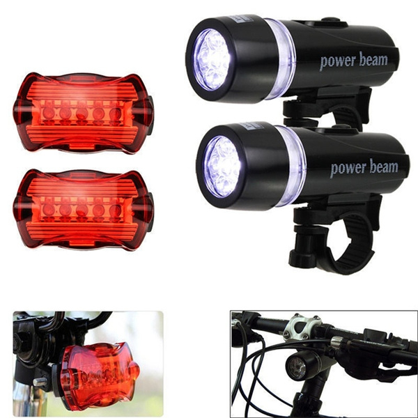Rear Safety Flashlight 5 LED Cycling Bike Bicycle Front Head Light Torch Lamp 