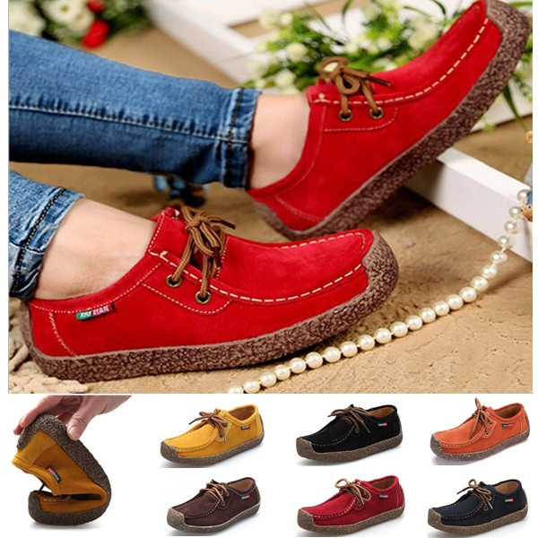 6 Colors Women Genuine Leather Shoes 