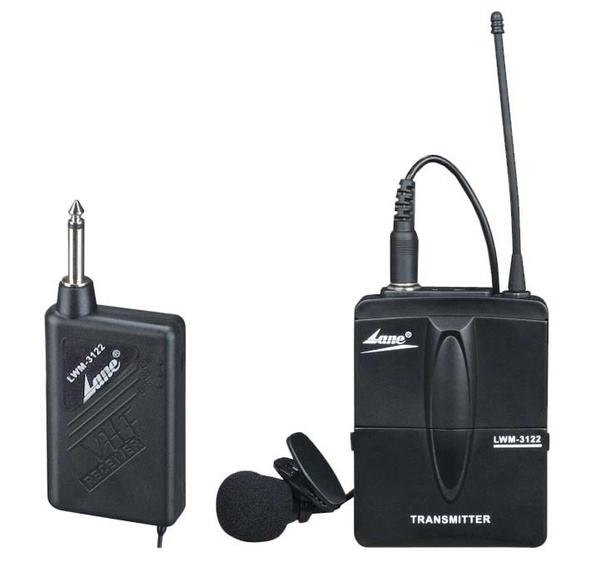 lwm-3122 Lane VHF Lavalier Wireless Microphone System output 6.5 plug ...