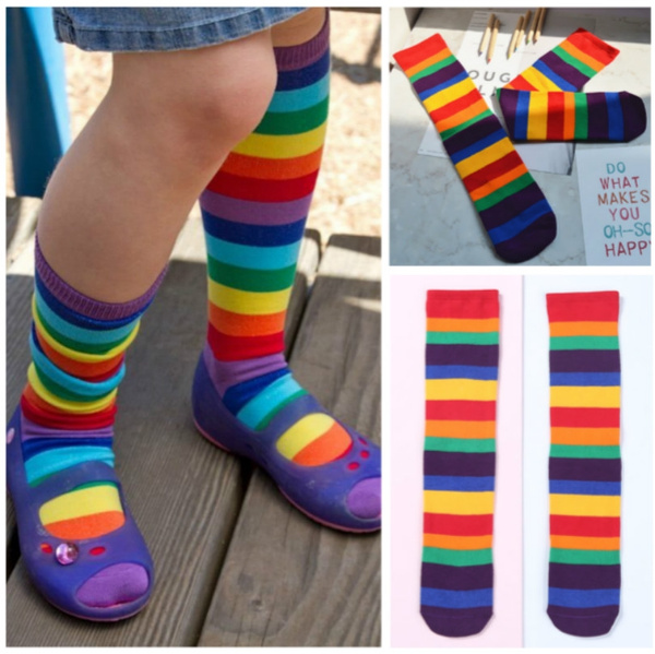 Baby Socks Kid Socks Cotton Multi Colored Striped Socks Long