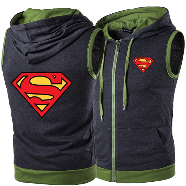 Superman sleeveless hoodie sale