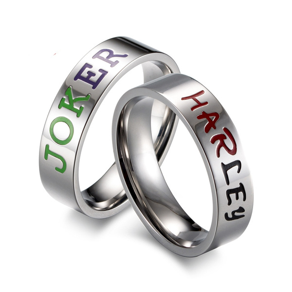 Aanhoudend Botsing Bemiddelaar DC Comics Harley Quinn & Joker Ring Suicide Squad Stainless Steel Couple  Promise Ring Engagement Ring Wedding Band Lovers Jewelry | Wish