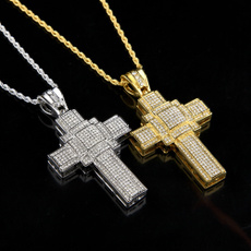 Silver Jewelry, Cross necklace, Cross Pendant, goldplatednecklace