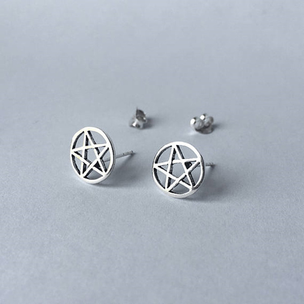 Pentagram on sale earrings studs