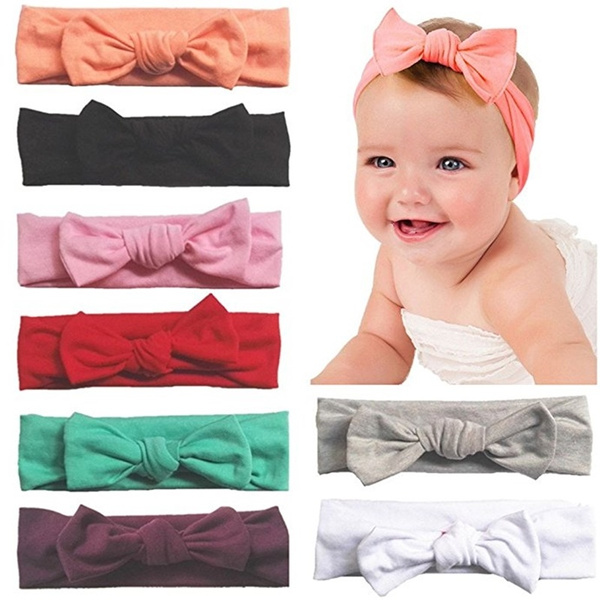 POTALL Baby Headbands Turban Knotted Red Girls Hairbands for Newborn,Toddler and Childrens Large 