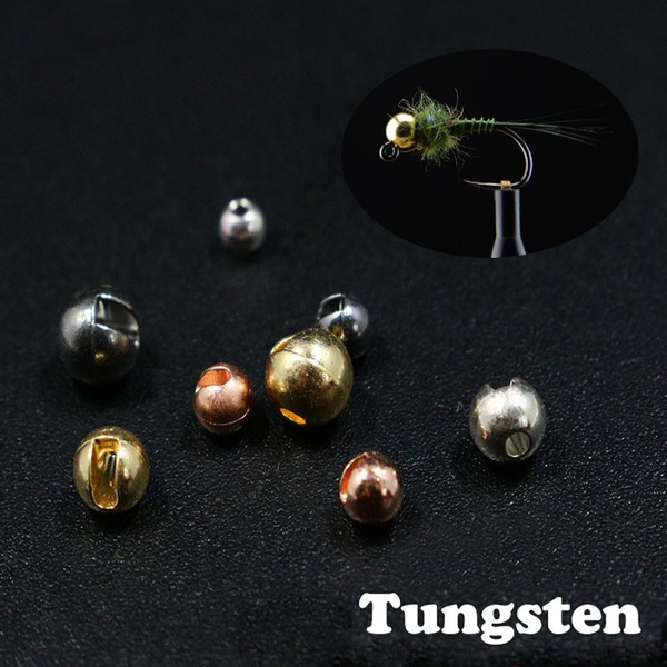 Fishing Lure head beads fly tying accessories Tungsten bead 2mm 2.5mm 3mm  3.5mm Counter Sunk slotted tungsten material