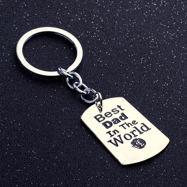 To The World You Are a Dad Pendant Silver Keychain Keyring Father's Day Gift