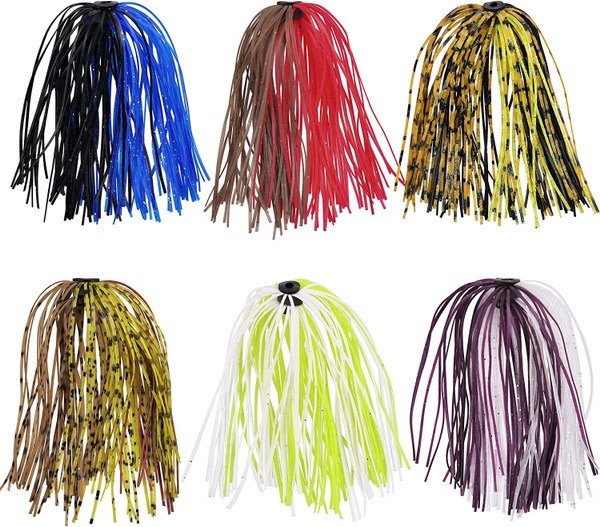 20 Bundles Silicone Skirts 50 Strands Fishing Skirt Rubber Jig Lure Mixed  Color