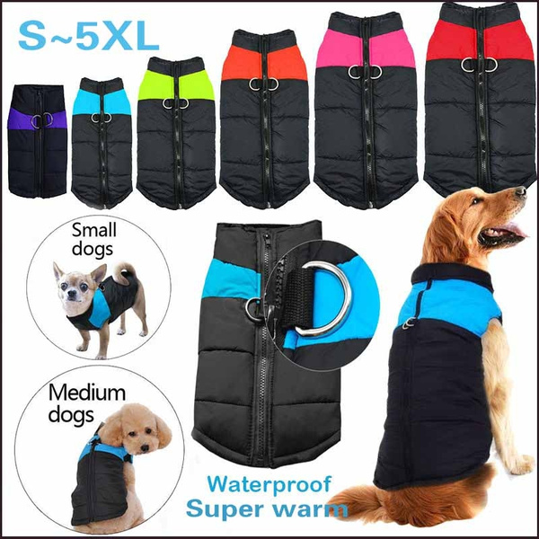 (S-5XL)(2.5KG-30KG)Dog Winter Warm Clothes Zipper Waterproof Dog Vest ...