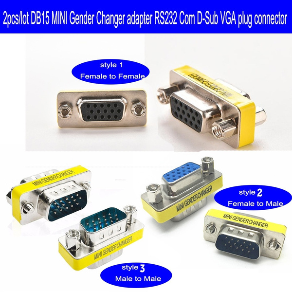 50pcs 15 HD/DB/15 VGA/SVGA KVM Gender Changer Adapter Male to Male M-M US Seller 