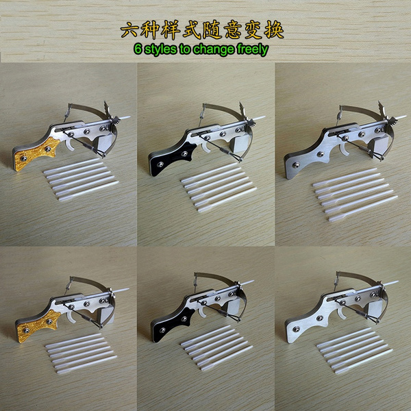 New Funy Toy Stainless Tabletop Car Decoration Mini Crossbow New Slingshot Model 