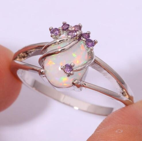 Amethyst on sale opal ring