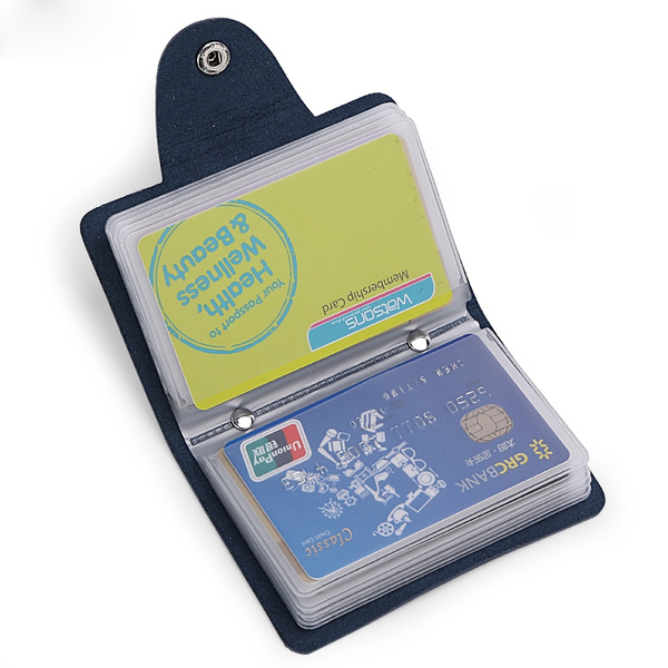 RANDOM COLOR PU 20 Card Position Business Credit Card Holder ID Cardholder Promotion Gifts - Wish