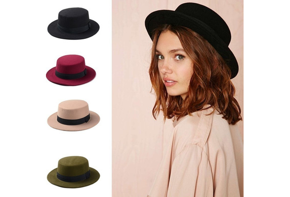 Flat top hat store womens