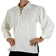 Turn-down Collar, bandage top, sleeve lace, Shirt