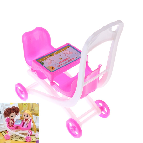 Pink Cute  doll 2 Baby Stroller Girl's Gift Doll Accessories HP 