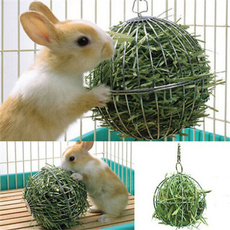 Sphere Feed Dispense Exercise Hanging Hay Ball Guinea Pig Hamster Rabbit Pet Toy (Color: Green)