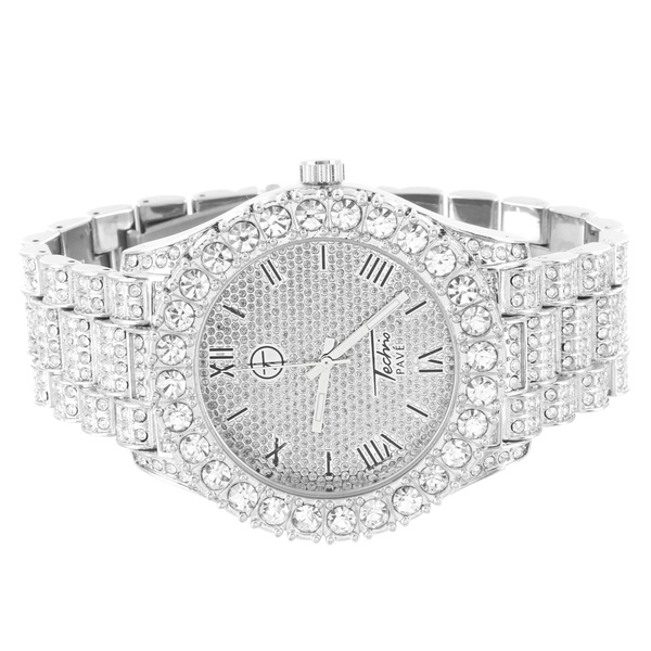 techno pave quartz watch price