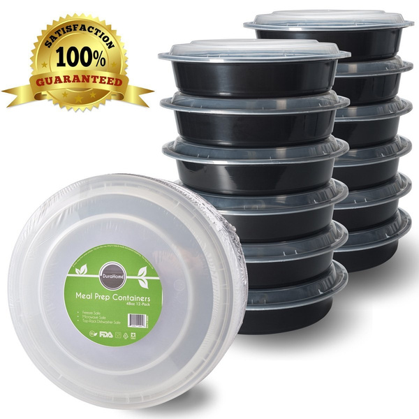 DuraHome XL Meal Prep Containers with Lids 48oz. (9") XL Round