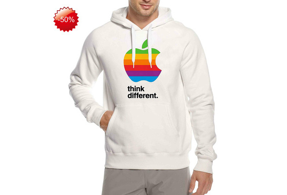 Apple Logo Think Different Vintage Macintosh Hoodie Unisex Sweatshirt White  - M SB