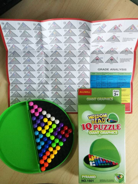 Classic Beads Puzzle Pyramids Plate IQ Mind Game Brain Teasers Educationals H_ns 