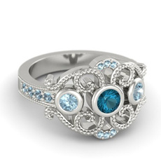 Clover, DIAMOND, 925 sterling silver, wedding ring