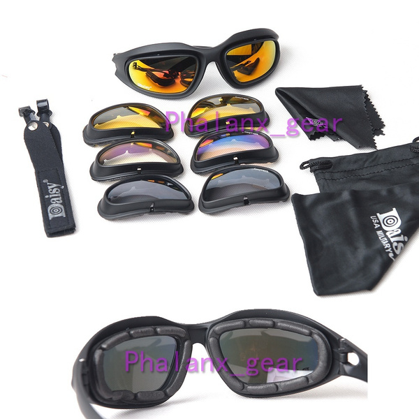 Daisy C5 Army Goggles Military Sunglasses 4 Lens Kit Men S Desert Storm War Game Tactical