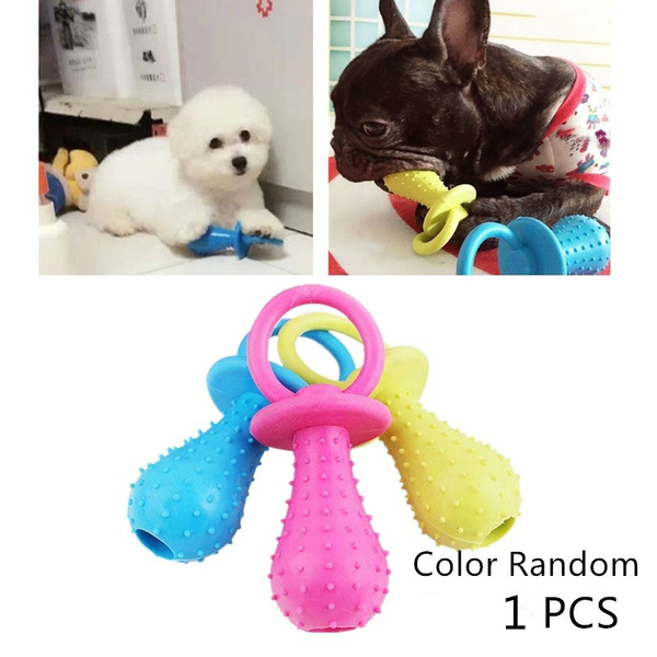 1pc Random Color Dog Toy Chew Resistant Rubber Chew Toy For Small