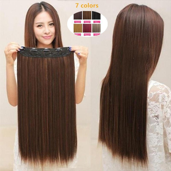 58cm Straight Full Head Clip In Hair Extensions Full Wig for Women