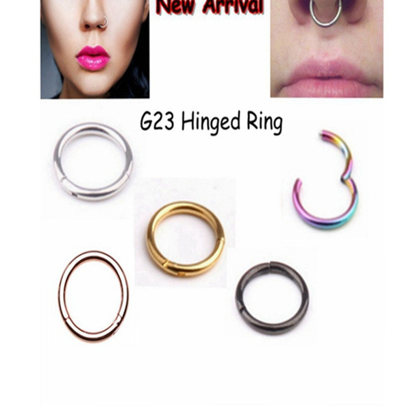Seamless Hinged Segment Sleeper Clicker Ring Hoop Ear Lip Nose Septum Piercing