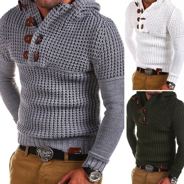 Mens Tops Plus-Size Fashion Autumn Winter Pullover Warm Tops Long Sleeves Shirt