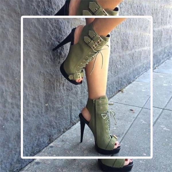 Atmosphere | Shoes | Atmosphere Womens Olive Green Lace Up Heels | Poshmark
