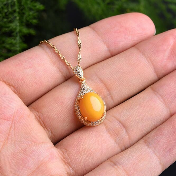 amber gold necklace