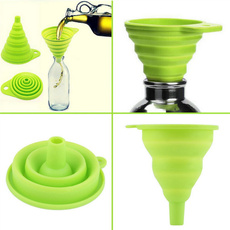 Mini Silicone Gel Foldable Collapsible Style Funnel Hopper Kitchen Tool (Color: Random)