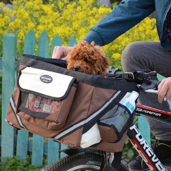 Baskets Sporting Goods New Pet Basket Bicycle Puppy Rider Dog Carrier Bike Storage Brown Wicker Travel