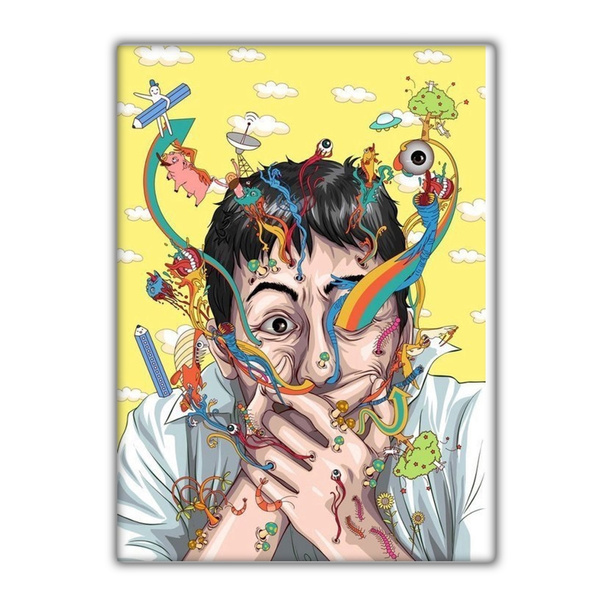 Cartoon Portraits Psychedelic Trippy Art Art Poster | Wish