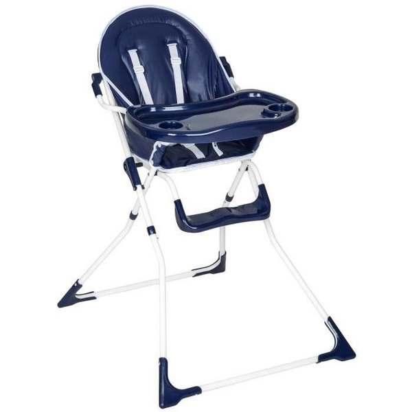 Baby High Chairs Kinderstoel Hochstuhl Chaise Haute Pour Bebe Enfant Confort Pliable Securite A 5 Points Plateau Et Repose Pieds 6 Mois A 4 Ans Blanc Bleu Wish