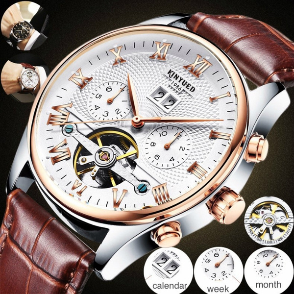 Zwitserse mechanische Tourbillon-merkhorloges Klassieke zespolige mechanische Herenhorloge Automatisch hol Mechanisch Horloges Heren Kerstcadeau Horloges Montres Pour Homme |