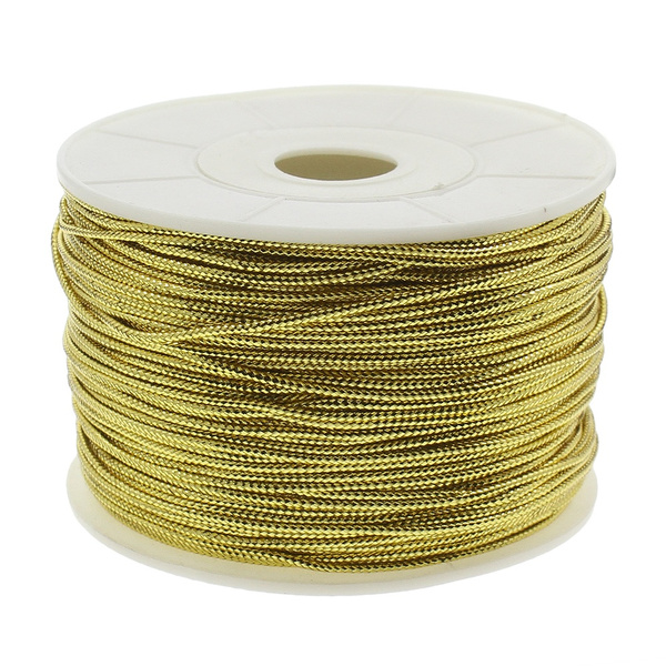 100Yards/Lot 1.5mm Gold and Silver Nylon Cord Thread Cord Plastic String  Strap DIY Rope Bead Necklace Bracelet Making