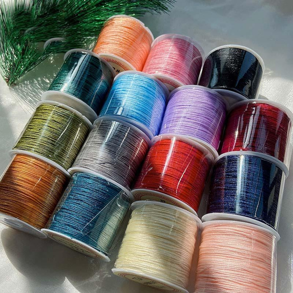 0.8mm 45m/Roll Factory Price Wholesale Rattail Knitting Cord Jewelry Making  Beading Thread Chinese Tassel Beading Cord