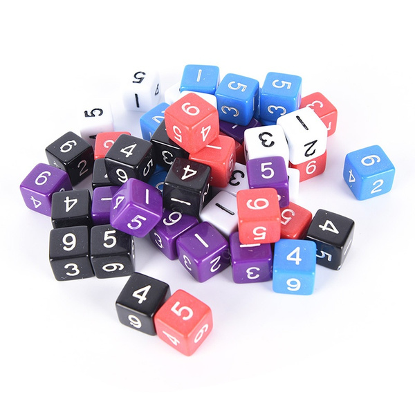 10pcs 16mm D6 Dice Six Sided Die with Numbers for Party Club Pub Board Game HFBJ 