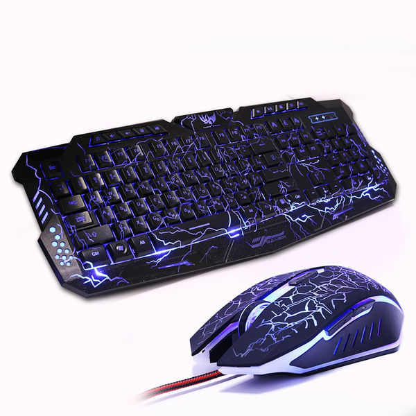 blue and purple gaming mouse