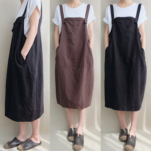sleeveless overall pinafore sundress