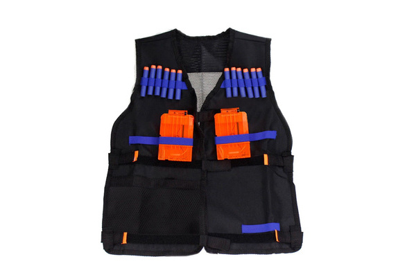 20pc Tactical Vest Kids Toy Gun Clip Jacket Foam Bullet Holder For Nerf Bullet 