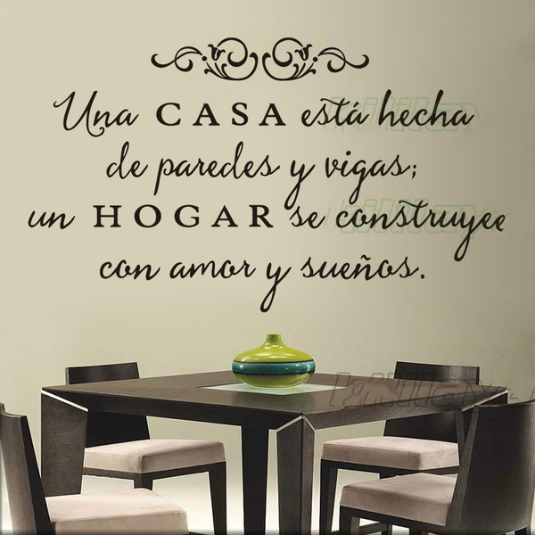 Vinyl Wall Stickers Spanish Quote Una Casa Wall Decals Removable Wall ...